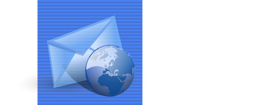 Niebieskim tle www e-mail komputera ikony grafiki wektorowej