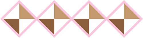境界線のピンクのサラウンド付きダイヤモンド パターンのベクトル イラスト