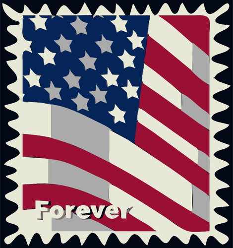 USA flaga ilustracja wektorowa znaczek pocztowy