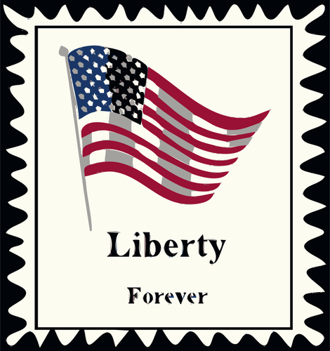 Libertad sello postal para siempre vector de la imagen