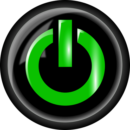 Puterea de buton verde si negru