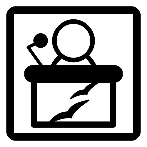 Vector image of monochrome PPT file type sign