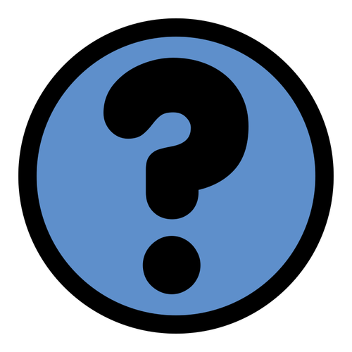 Round link sign with a question mark color illustration