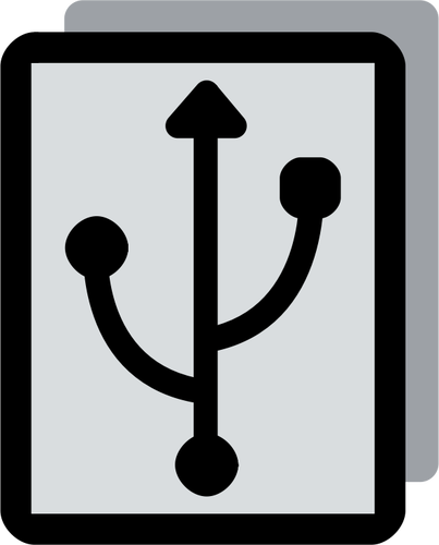 वेक्टर क्लिप आर्ट के ग्रेस्केल USB प्लग कनेक्टर लेबल