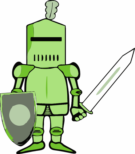 Gráficos vetoriais do antigo combatente com escudo e espada