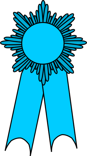 Vektor-ClipArt-Medaille mit einem leichten blauen Band