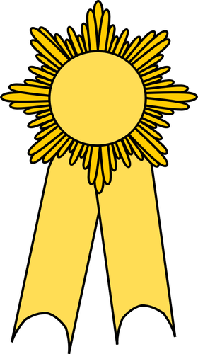 Immagine vettoriale della medaglia con un nastro giallo