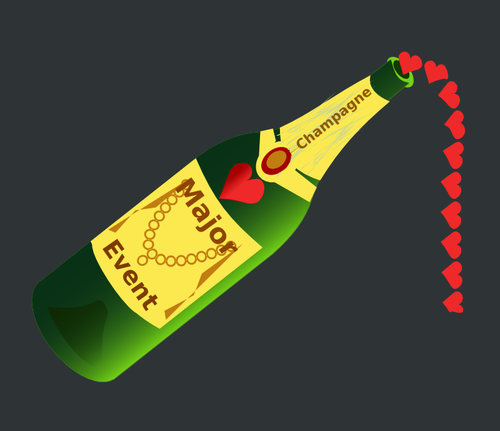 Ilustração vetorial de garrafa de champanhe