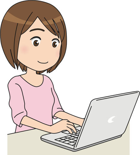 Nainen, joka käyttää kannettavaa tietokonetta