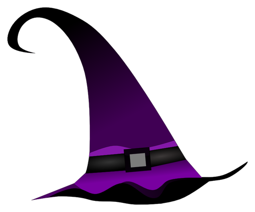 Sorcière violet chapeau vector clipart