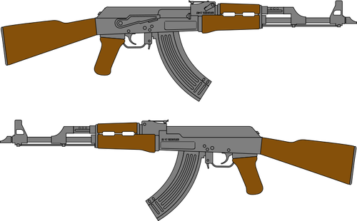 ציור וקטור רובה AK 47