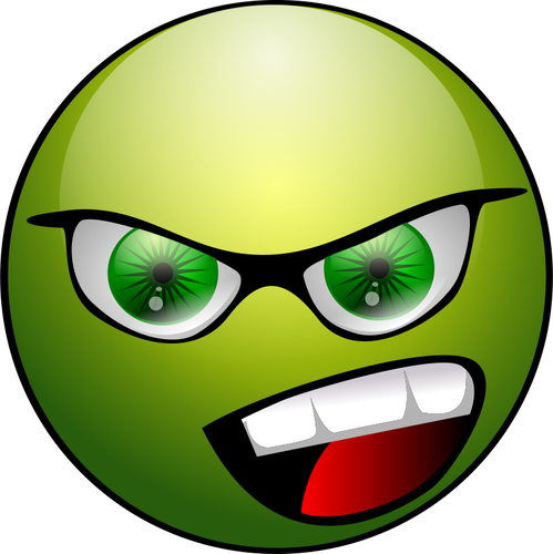 Imagem vetorial de avatar com raiva verde