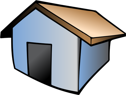 茶色の屋根の家のベクトル描画