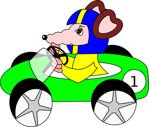 העכבר נהיגה האיור וקטור של המכונית