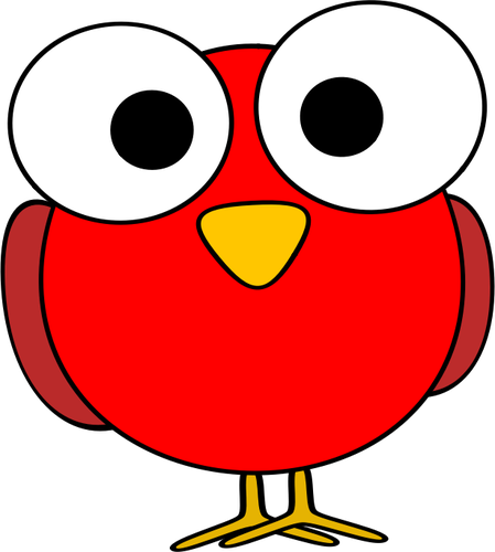 Röda stora eyed fågel illustration