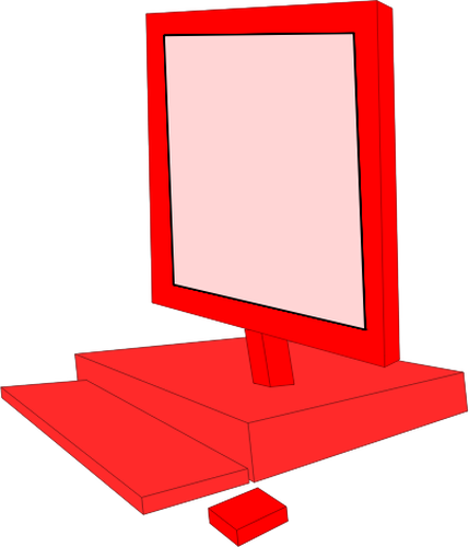 Röd stationär dator konfiguration vektor ClipArt
