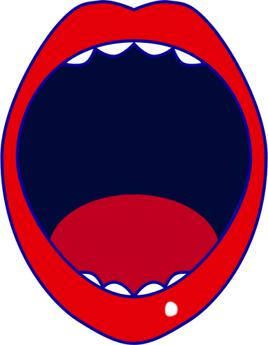 Vector drawing of red open mouth