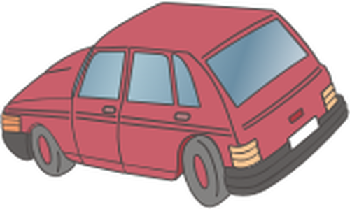 Ilustración vectorial de coche rojo vintage