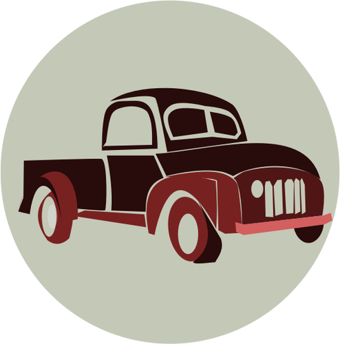 Vector miniaturi de stil retro clasic camion