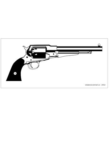 Revolver Remington 1858 vector drawing