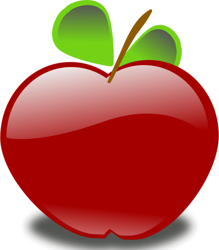 Imagem vetorial de maçã vermelha brilhante