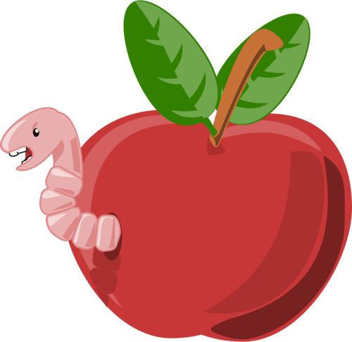 Rot Cartoon-Apfel-Vektor-Bild