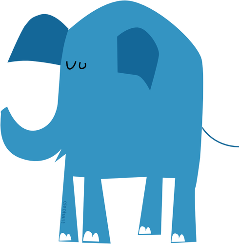 Elefante azul vector dibujo