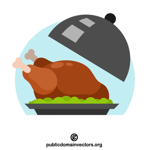 Roasted turkey on a dish