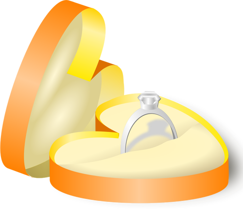 خاتم الزفاف في صورة صندوق على شكل رسومات متجهية