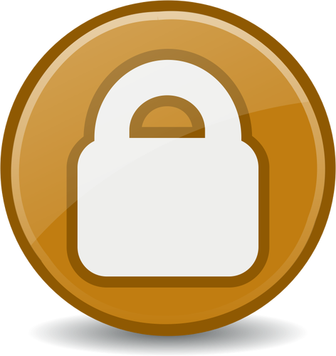 Vector de la imagen del icono de seguridad marrón