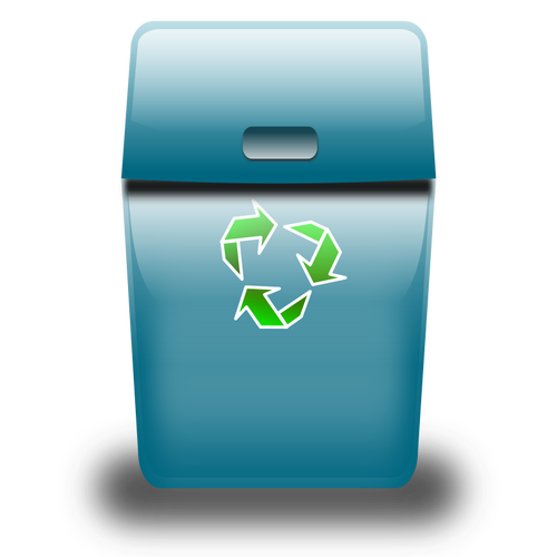 Eco modrá odpadkový koš ikony vektorové ilustrace