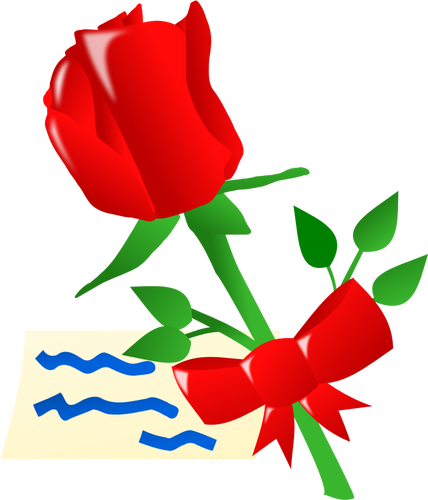 Rose with ribbon