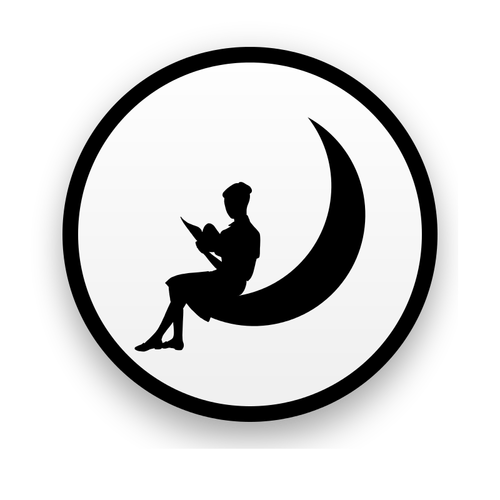 Девушка на Луне значок векторное изображение