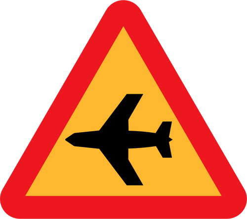 低飞飞机道路标志矢量图形