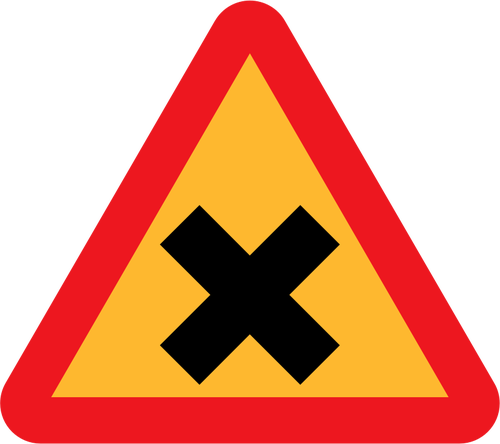 Croce traffico stradale illustrazione vettoriale