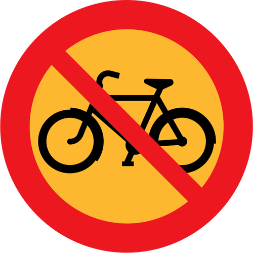 Inga cyklar trafikerar tecken vektor illustration