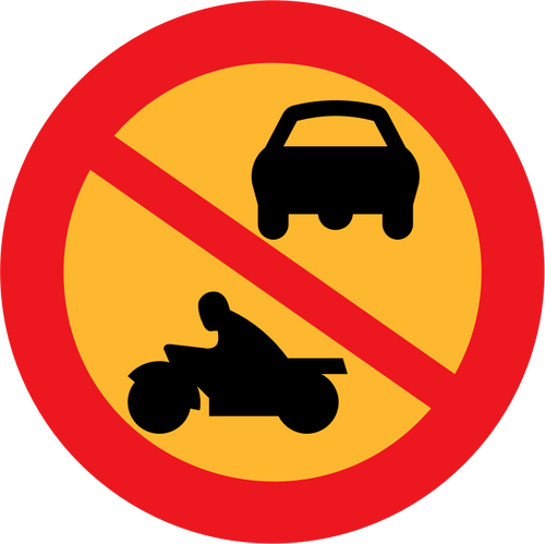 कोई motorbikes या कारों यातायात संकेत वेक्टर ग्राफिक्स
