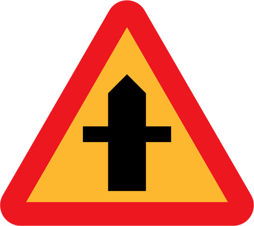 Vector graphics of crossroad traffic sign warning