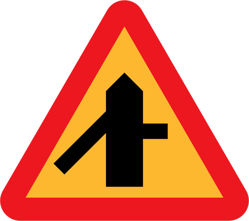 Intersecţia secundare trafic junction semn vector illustration