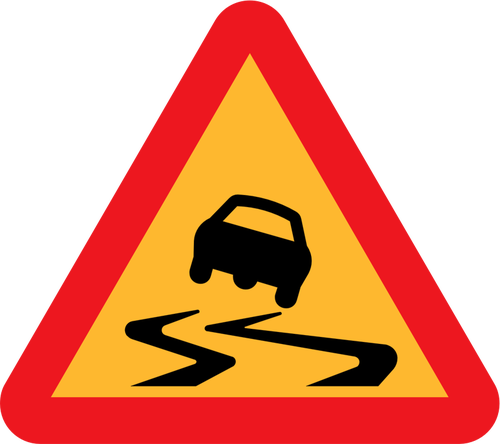 Imagem do vetor do símbolo de tráfego de estrada escorregadia