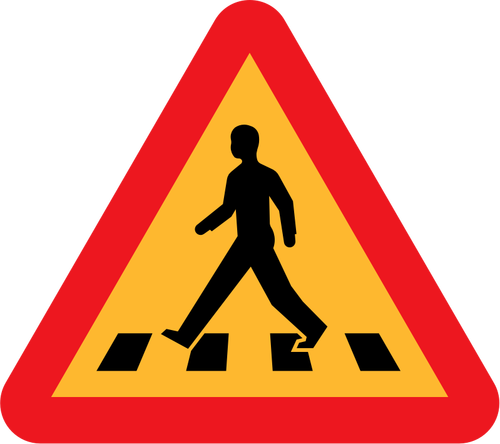 Fußgängerüberweg Zeichen Vektor-ClipArt