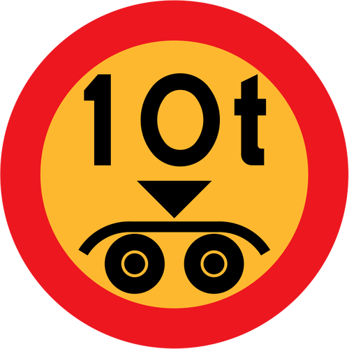 10-Tonnen-Nutzlast-Vektor-Straßenschild