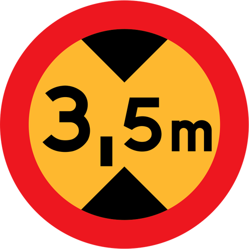 3.5 m traffic vector road sign