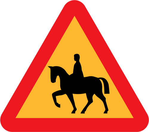 घोड़े का सवार यातायात चेतावनी संकेत वेक्टर