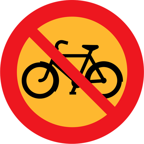 Ingen sykler veien tegn vector illustrasjon
