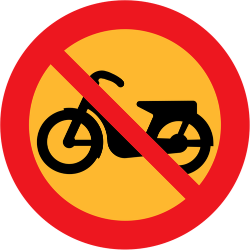 Tidak ada sepeda motor vektor tanda lalu lintas