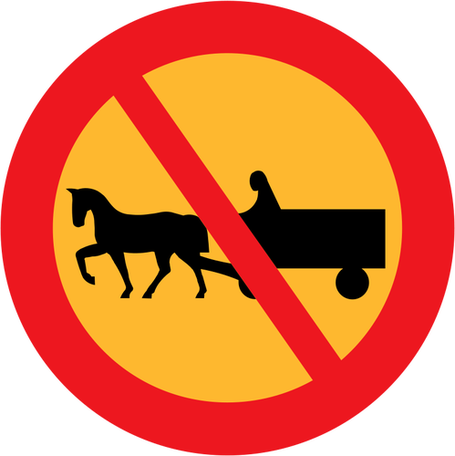Nenhum cavalo e carretas vector sinal de estrada