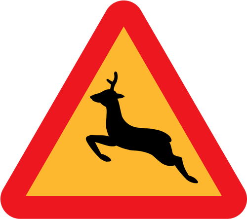 ADVERTENCIA para el vector de señal de tráfico ciervos