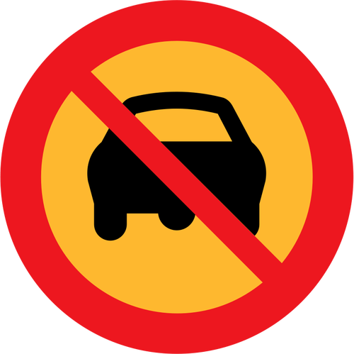 Sem carros vector sinal de estrada