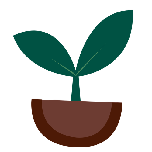 Grafika wektorowa małe rośliny zielone kiełki z ziemi